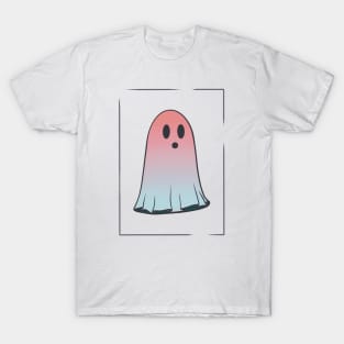 Retro 80’s Ghost With Border T-Shirt